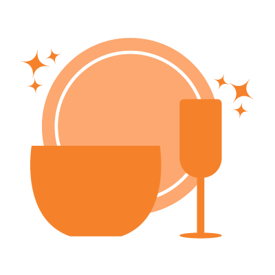 clean dishes orange icon